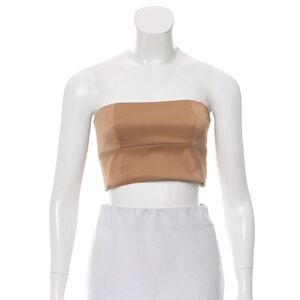 Alexander Wang 100% silk camel butter crop tube top Petite